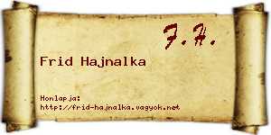 Frid Hajnalka névjegykártya
